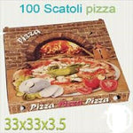 SCATOLE PIZZA 33x33x3,5cm 100 Cartoni per pizza scatoli con Chiusura italiana