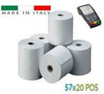 50 ROTOLI TERMICI mm 57x20 per Dispositivo POS Carta Termica Anima 12 POS