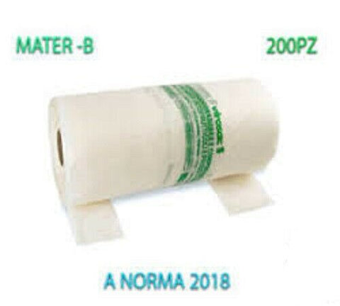 1000 SHOPPER biodegradabili 22+6+6x60 in rotolo 5x200 buste con manico