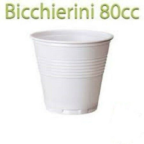 1000x bicchierino plastica 80cc Caffe bicchierini caffè bianco - bar