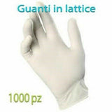 1000 GUANTI IN LATTICE - TAGLIA M - BIANCHI POCA POLVERE LATEX - MEDICO