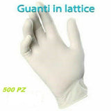 500 GUANTI IN LATTICE - TAGLIA L - BIANCHI POCA POLVERE LATEX MEDICO